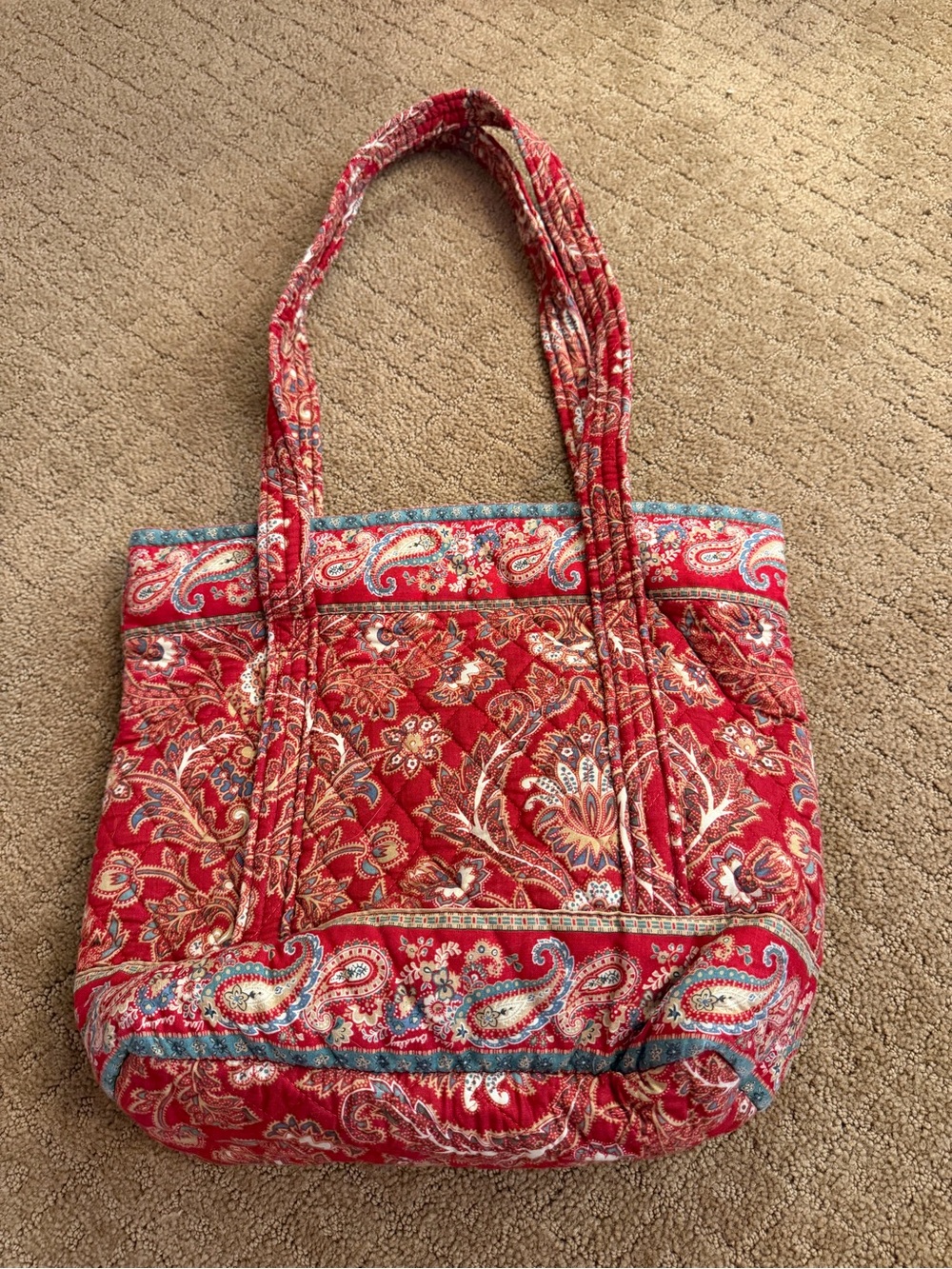 Vintage Vera Bradley Multi Color Red Windsor Shoulder Bag Retired Pattern - Picture 8 of 8